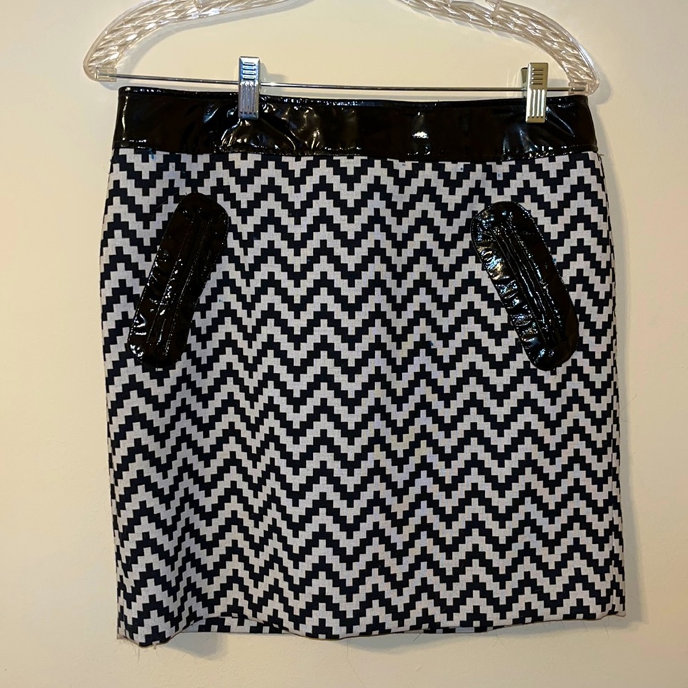 A black and white zig zag skirt